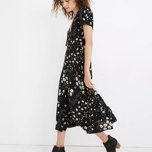 Madewell puff sleeve wrap midi dress